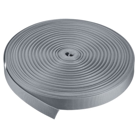 Uxcell Flat Nylon Webbing Strap 1 inch 50 Yards Grey for Backpack Luggage-rack Handle Chair Seat