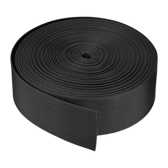 Flat Nylon Webbing Strap 2 Inch 20 Yards Black for Backpack, Luggage-rack