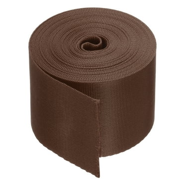 Flat Nylon Webbing Strap 2 Inch 5 Yards Polypropylene Webbing Brown for Backpack, Luggage-rack