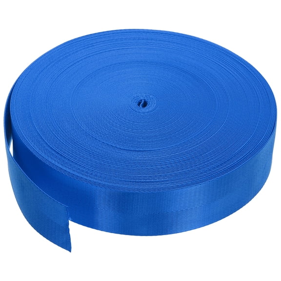 Flat Nylon Webbing Strap 2 Inch 50 Yards Blue for Backpack, Cargo, Luggage-rack