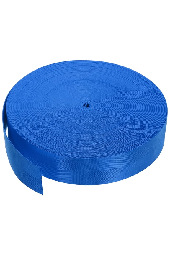 Flat Nylon Webbing Strap 2 Inch 50 Yards Blue for Backpack, Cargo, Luggage-rack