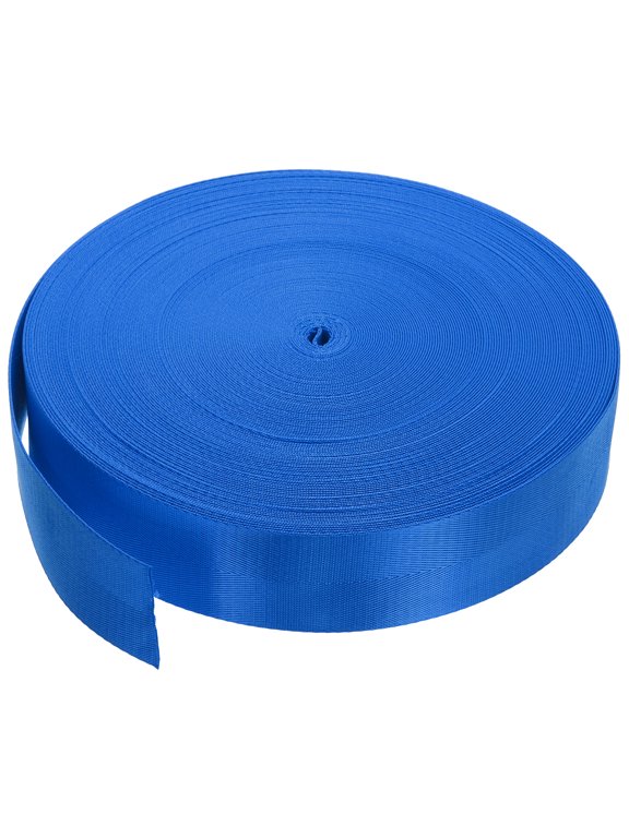 Flat Nylon Webbing Strap 2 Inch 50 Yards Blue for Backpack, Cargo, Luggage-rack