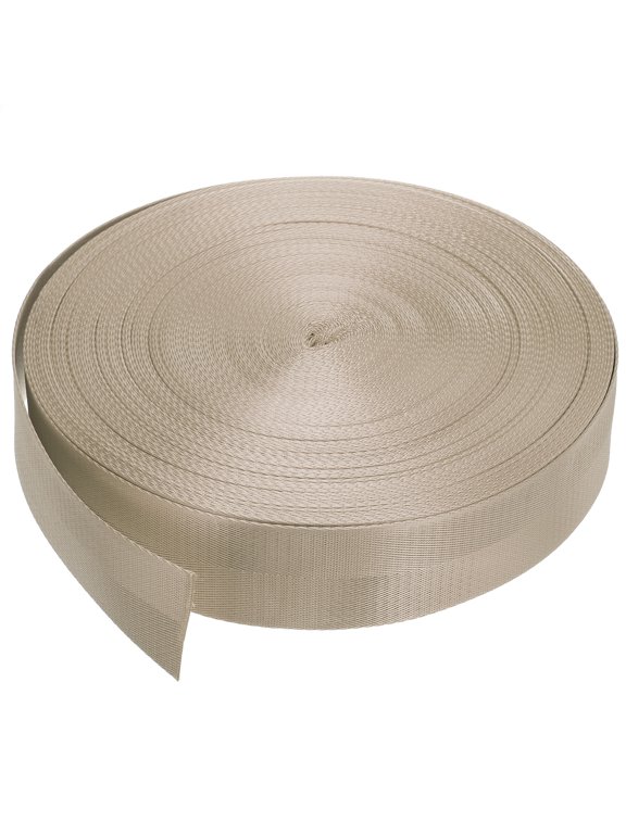 Flat Nylon Webbing Strap 2 Inch 50 Yards Khaki for Backpack, Cargo, Luggage-rack