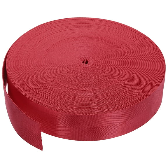 Flat Nylon Webbing Strap 2 Inch 50 Yards Red for Backpack, Cargo, Luggage-rack