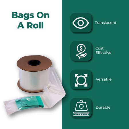 10 x 15" Clear Flat Poly Bags 2 Mil, 750/Roll Plastic Bags