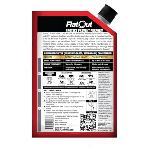 Flat Out Off Road Tire Sealant, MultiPurpose Formula, Prevents Flat
