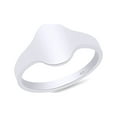 thumbnail image 1 of AFFY Flat Oval Top Signet Ring In 14K White Gold Over 925 Sterling Silver (Medium) Ring Size 9, 1 of 4