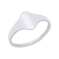 thumbnail image 1 of AFFY Flat Oval Top Signet Ring In 14K White Gold Over 925 Sterling Silver (Small) Ring Size 10, 1 of 4