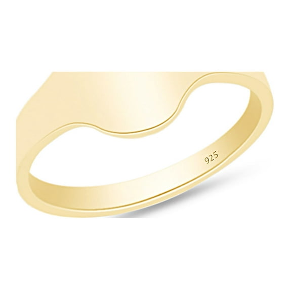 AFFY Flat Oval Top Signet Ring In 14K Yellow Gold Over 925 Sterling Silver (Medium) Ring Size 12