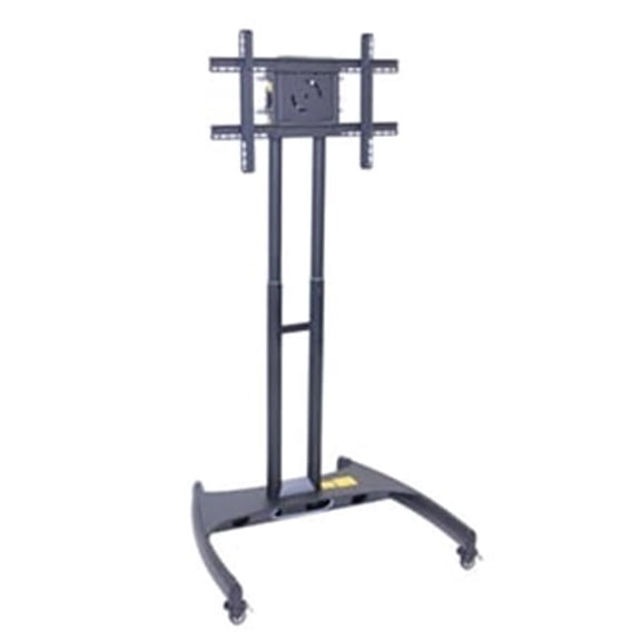 Flat Panel Cart - Black - Adjustable Height - 100 lbs Capacity - VESA Compatible