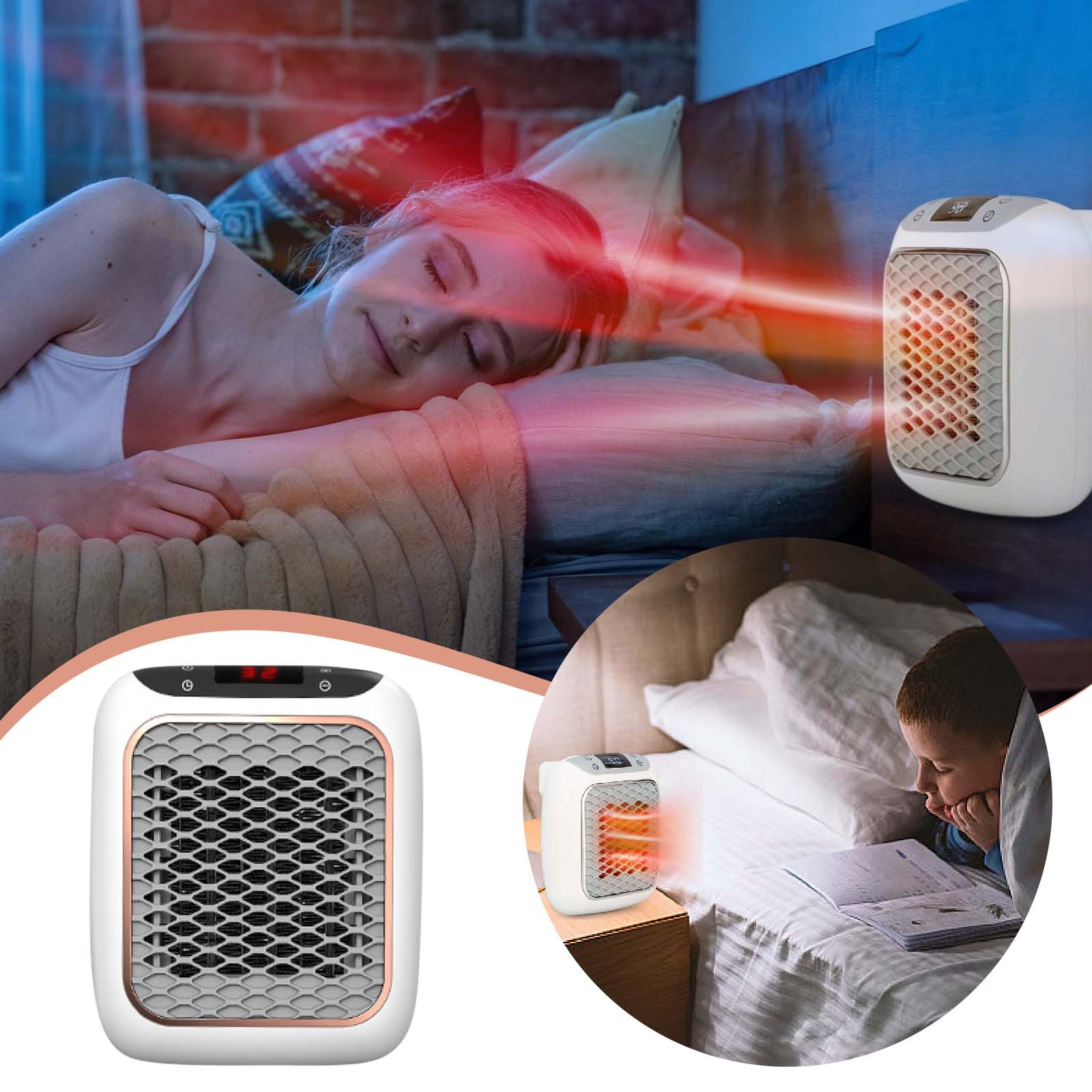 Flat Panel Heater Small Space Heater Plug In 800w Mini Wall Mount