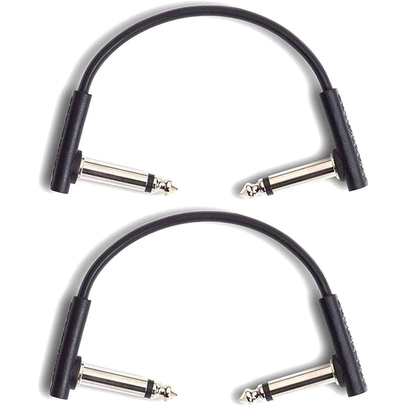 Flat Patch Cable Black 10cm (3.94") 2 Pack Bundle