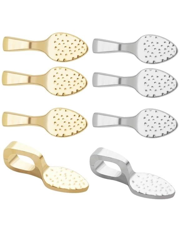 Flat Pad Shovel Necklace Pendants Alloy Glue-on Bails for Diy Crafts Jewelry Making, Gold and Silver, 200 Pieces