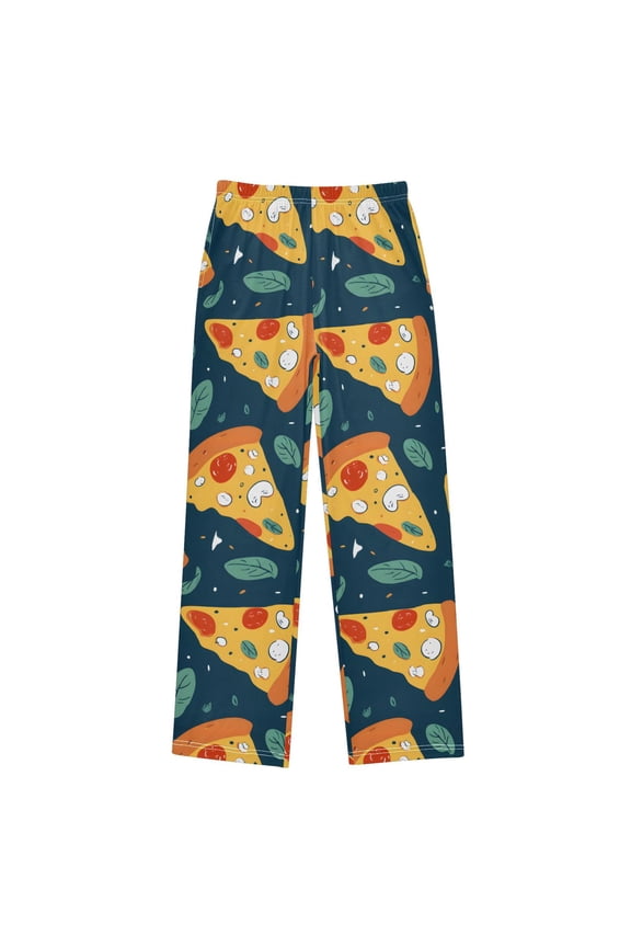 Flat Pizza Leave Pattern Pajama Pants Soft Lightweight Lounge Pants Bottoms Sleep Pants Warm Comfy