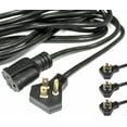 Flat Plug Power Extension Cord 15 Feet 125V 3 Prong 16AWG 13 Amp 1625W UL Listed
