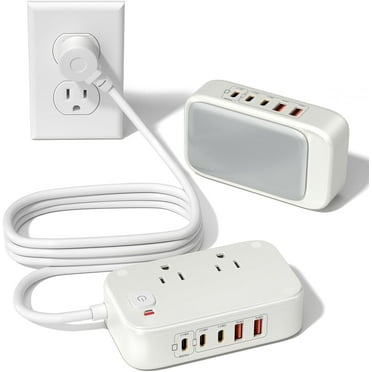 VHBW 20W USB C Charging Station with 2500W AC Outlets, 3 USB-C Ports, 2 USB-A Ports, 5ft Cord, 1 Pack