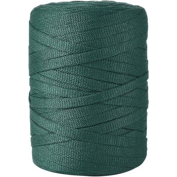 Flat Polyester Cord Hollow Braid Cord Dark Green 7x1mm about 100m/roll