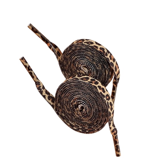 Flat Polyester Shoelaces 120cm Leopards Prints Shoe Lace for Adults Kids Trainers Sneakers Streetwear Casual Footwear