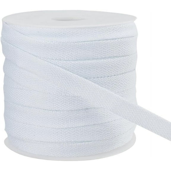 Flat Polyester Soft Drawstring Rope Replacement Drawstring Cord for Coats Pants Shorts with 1pc Plastic Spool White 8.7x1.3mm about 27.34 Yards(25m)/Roll