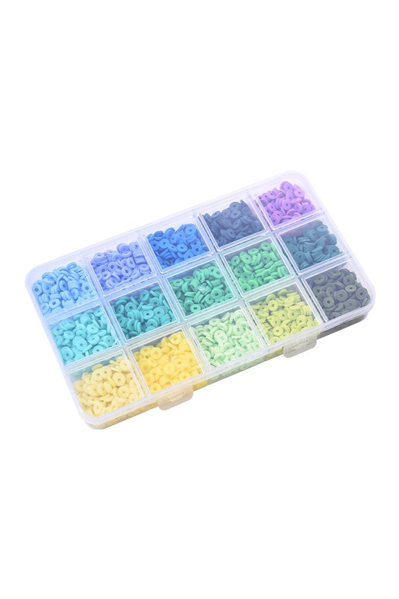 Flat Polymer Clay Beads Spacer Bead for Jewelry Making Necklace Beading A