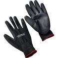 thumbnail image 1 of Global Industrial 708350S Flat Polyurethane Coated Gloves - Black - Small - Pack of 2, 1 of 3