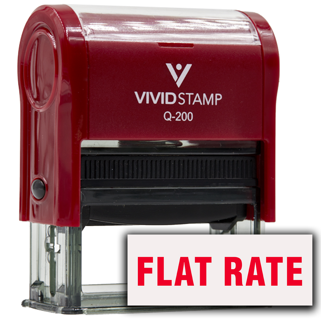 Red Ink Flat Rate Self-Inking Office Rubber Stamp (Red Ink) - Q-200 - Walmart.com