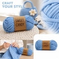 thumbnail image 1 of Flat Ribbon Yarn for Crochet, Chunky T-Shirt Yarn for Knitting, Soft Polyester Cord for DIY Slippers Bags Home Decor, Durable Thick Strip Yarn for Beginners Crafters, 1 Skein, 1 of 6