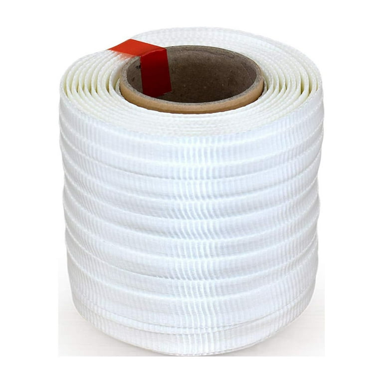 Flat Rope 3/4 x 250' HD Woven Cord Strapping Roll 2425 lbs. Break  Strength, 6 x 3 Core, White - 1 Roll