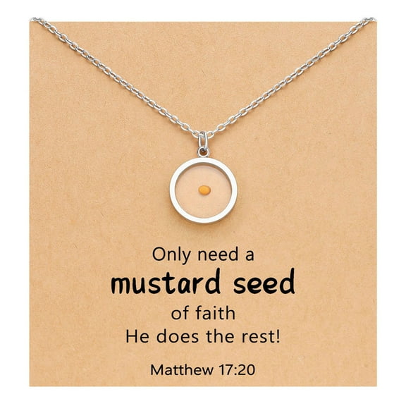 Flat Round 201 Stainless Steel Mustard Seed Pendant Necklaces for Women Silver 17.72 inch(45cm)