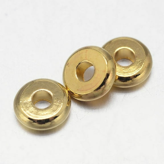 Flat Round Brass Spacer Beads Golden 5x2mm Hole: 2mm