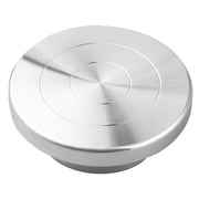 Flat Round Mini Aluminium Alloy Rotated Turntable Sculpting Pottery Wheel Rotating Wheel Polymer Clay Tools for Crafts Display Stand Platinum 11x3.9cm