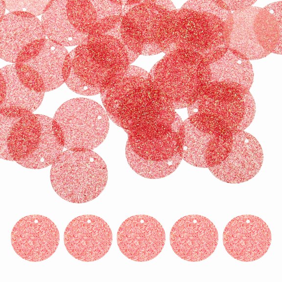 Flat Round Sequins, 240Pcs 20mm/0.8 Inch Loose Paillettes Bling Watermelon Red Craft Sewing Sequins with Single Side Hole for DIY, Embroidery Clothing, Jewelry Making