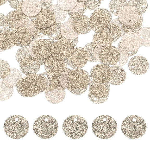 Flat Round Sequins, 600Pcs 10mm/0.4 Inch Loose Paillettes Bling Champagne Craft Sewing Sequins with Single Side Hole for DIY, Embroidery Clothing, Jewelry Making