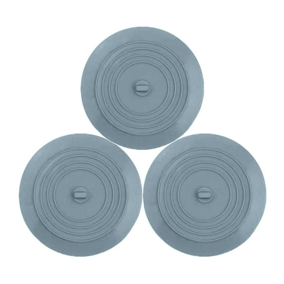Flat Rubber Tub Stopper Plug for Bathtubs and Sinks - 6 Inch Diameter, 3-Pack