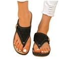 thumbnail image 1 of Flat Sandals For Women Orthopedic Sandals Fashion Orthotic Flip Flops Ladies Slip On Lightweight Comfortable Thong Sandals Black 6, 1 of 4