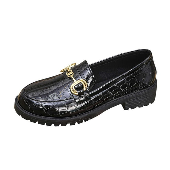 Flat Sandals for Women Dressy Block Low Heel Shoes Metal Buckle Colsed Round Toe Slip On Business Office Vacation Black Women Sandal