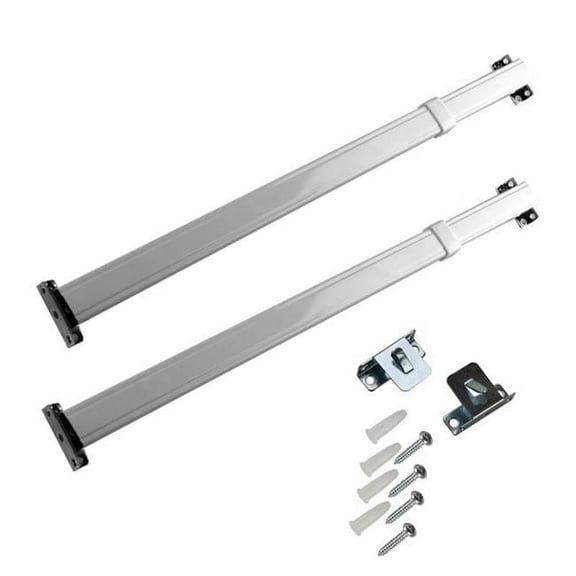 Flat Sash Rod with 20 to 36 in. Extension, White - Set of 2