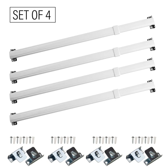 Flat Sash Rods 20-36 inches (Set of 4), White