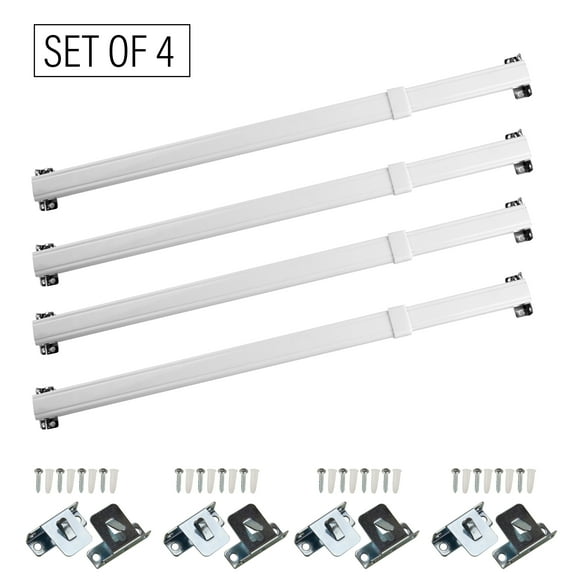 Flat Sash Rods 6-11 inches (Set of 4), White