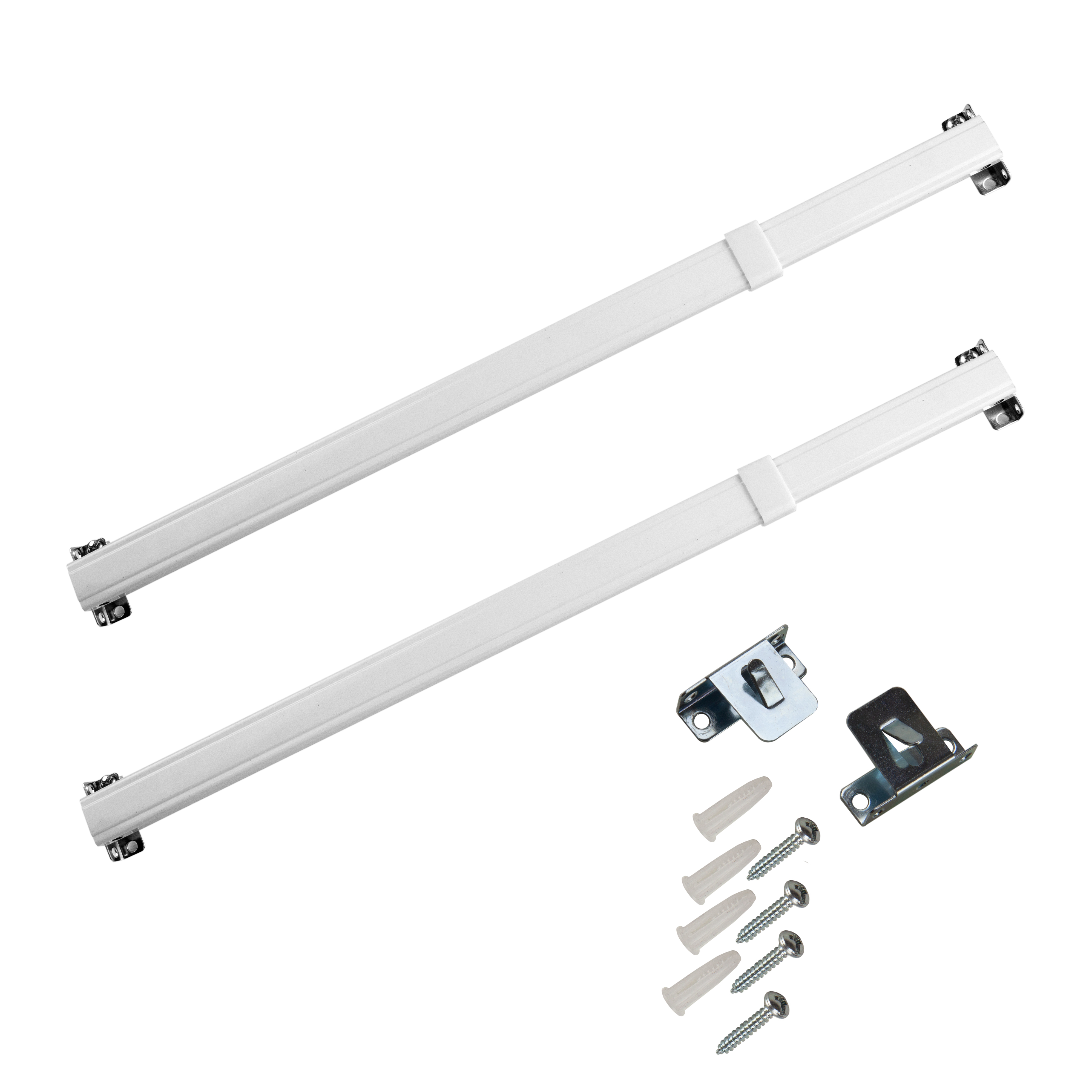 Flat Sash Rods Adjustable 20" to 36" (set of 2) White