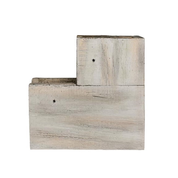 Flat Sawn Corner Fireplace Mantel, Weathered Gray