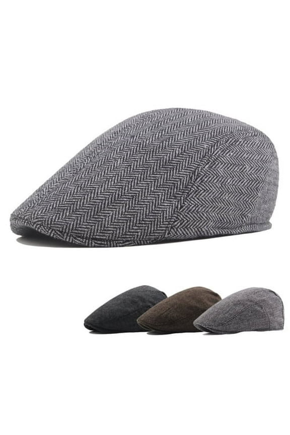 Flat Scally Cap, Newsboy Caps Classic Advanced Flat British Western Style Men Hat for Daily Wear,Light Grey
