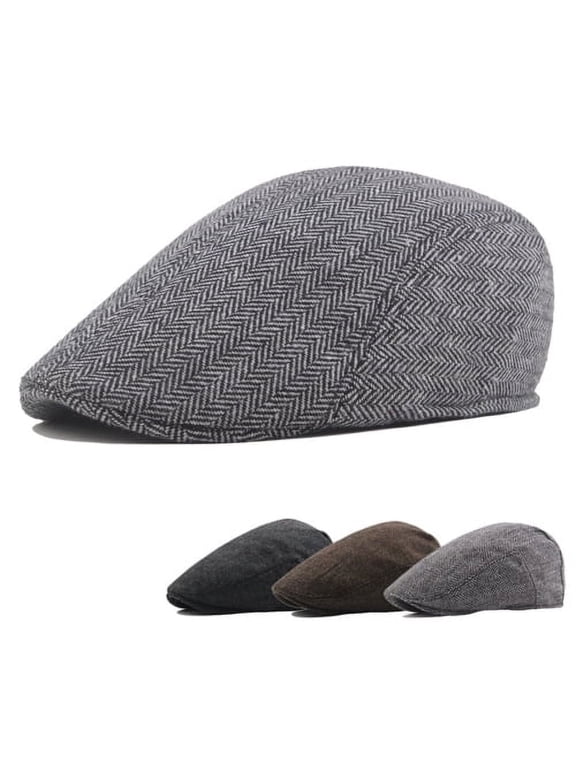 Flat Scally Cap, Newsboy Caps Classic Advanced Flat British Western Style Men Hat for Daily Wear,Light Grey
