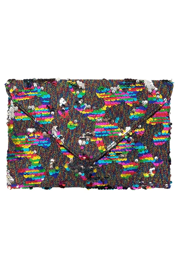 Flat Sequin Envelope Clutch