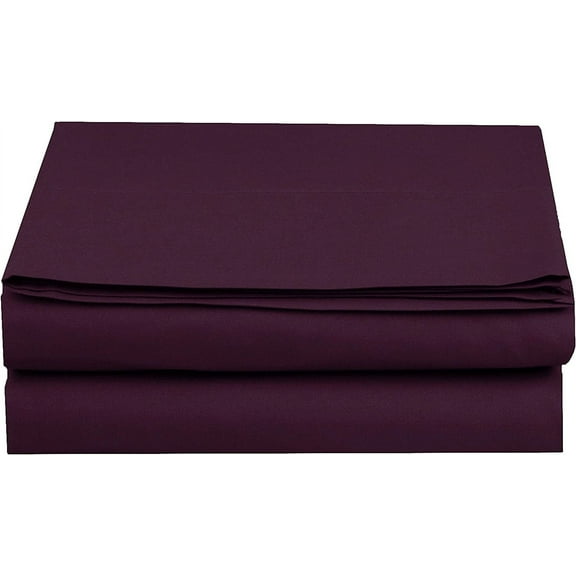 Elegant Comfort 1500 Premium Hotel Quality 1-Piece Flat Sheet, Softest Quality Microfiber - King Purple