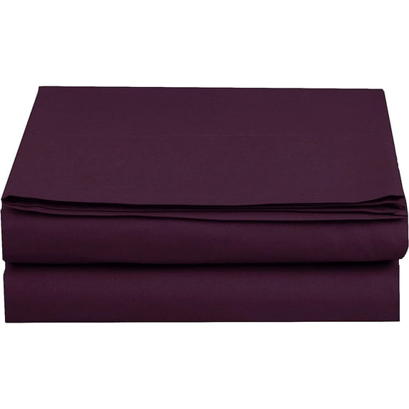 Elegant Comfort 1500 Premium Hotel Quality 1-Piece Flat Sheet, Softest Quality Microfiber - Queen Purple