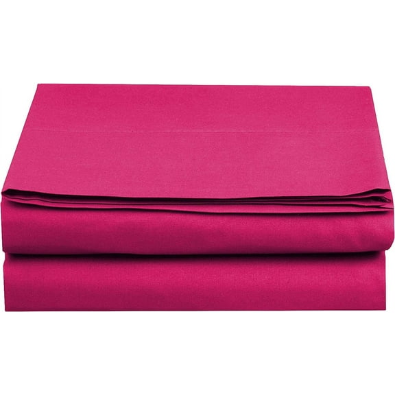 Elegant Comfort 1500 Premium Hotel Quality 1-Piece Flat Sheet, Softest Quality Microfiber - Twin Pink