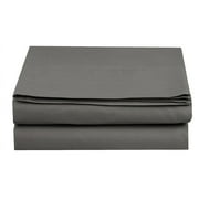 Flat Sheet Elegant Comfort Wrinkle-Free 1500 Series Egyptian Quality 1-Piece Flat Sheet, Queen Size, Grey