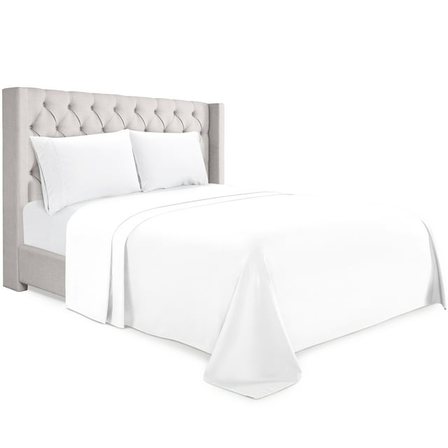 Elegant Comfort Queen Size Linen Flat Sheet, WrinkleFree 1500 Series