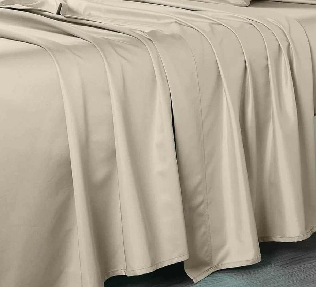 Flat Sheet Only 608 Thread Count Pure Cotton (Queen Size Beige